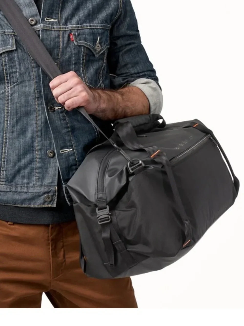 Briggs & Riley ZDX CARGO CROSSBODY Black and Gray Duffel Bag SATCHEL